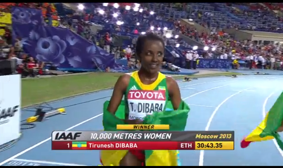 Tirunesh Dibaba wins 10000 m in Moscow 2013 - Amharic Daily - Latest ...